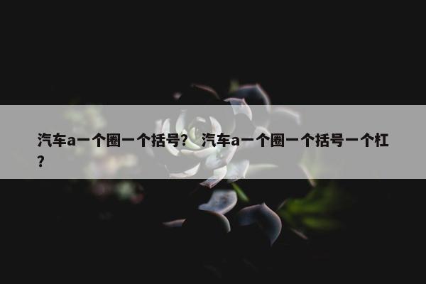 汽车a一个圈一个括号？ 汽车a一个圈一个括号一个杠？
