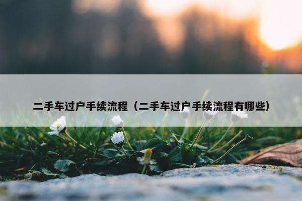 二手车过户手续流程（二手车过户手续流程有哪些）