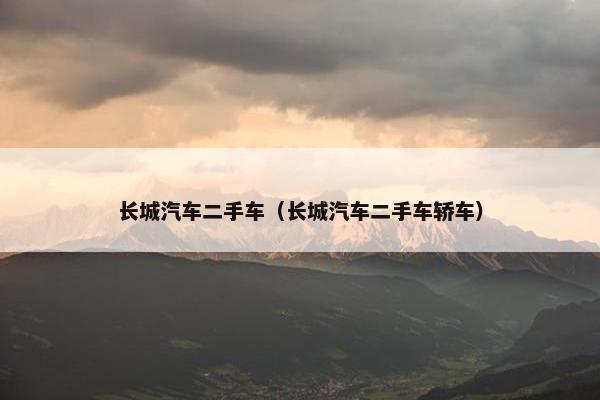 长城汽车二手车（长城汽车二手车轿车）