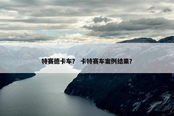 特赛德卡车？ 卡特赛车案例结果？
