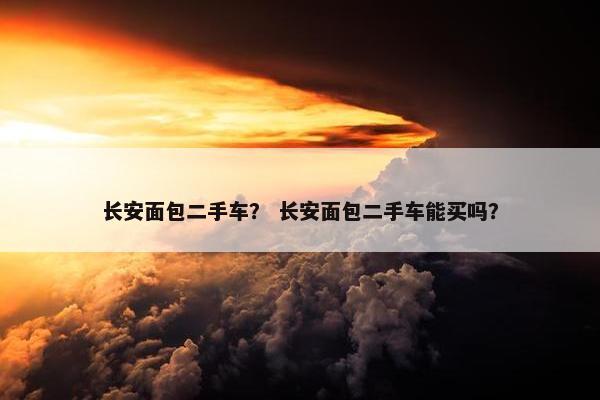 长安面包二手车？ 长安面包二手车能买吗？
