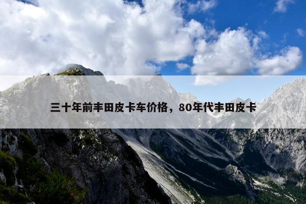 三十年前丰田皮卡车价格，80年代丰田皮卡