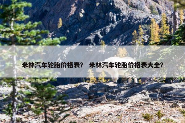 米林汽车轮胎价格表？ 米林汽车轮胎价格表大全？