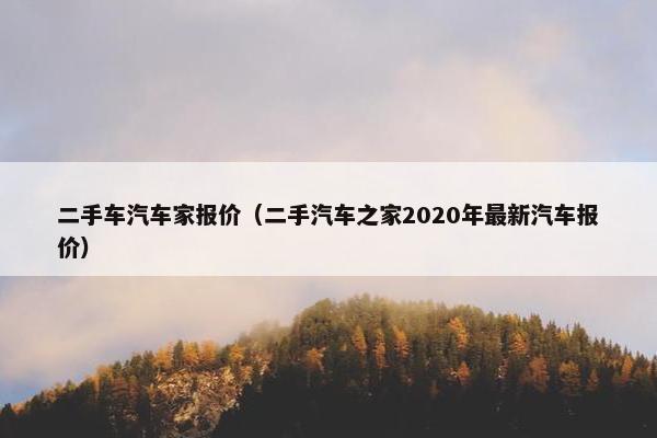 二手车汽车家报价（二手汽车之家2020年最新汽车报价）