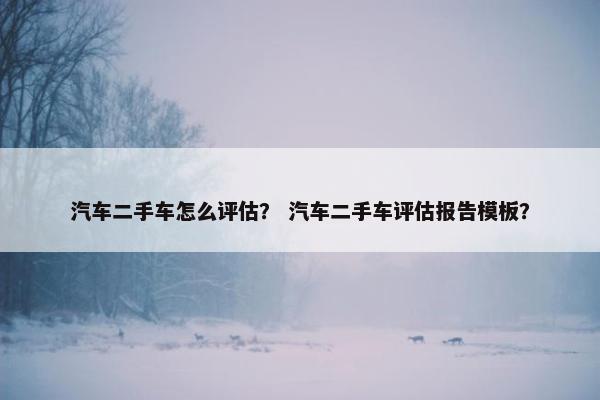 汽车二手车怎么评估？ 汽车二手车评估报告模板？