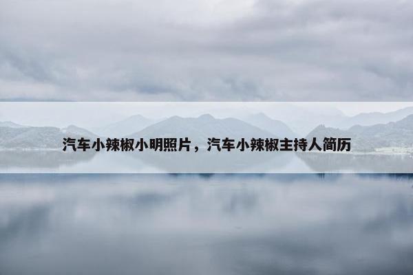 汽车小辣椒小明照片，汽车小辣椒主持人简历
