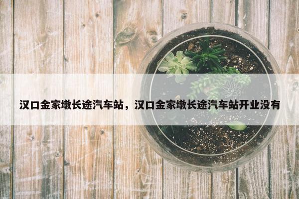 汉口金家墩长途汽车站，汉口金家墩长途汽车站开业没有