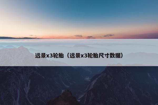 远景x3轮胎（远景x3轮胎尺寸数据）