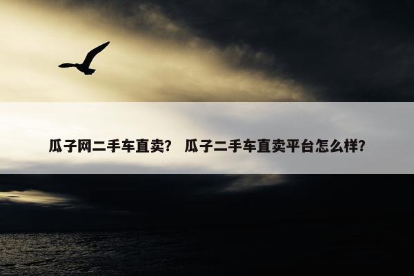 瓜子网二手车直卖？ 瓜子二手车直卖平台怎么样？