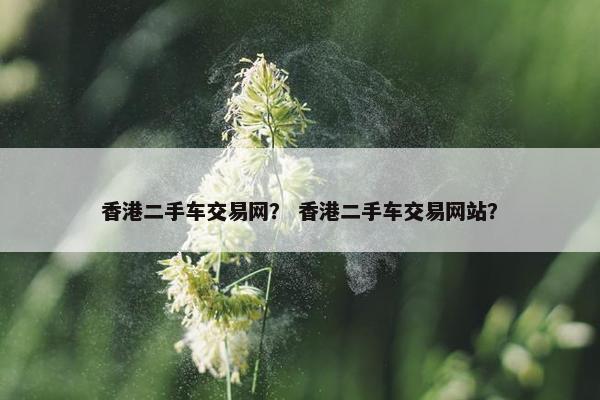 香港二手车交易网？ 香港二手车交易网站？