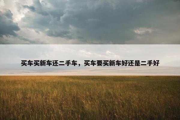 买车买新车还二手车，买车要买新车好还是二手好