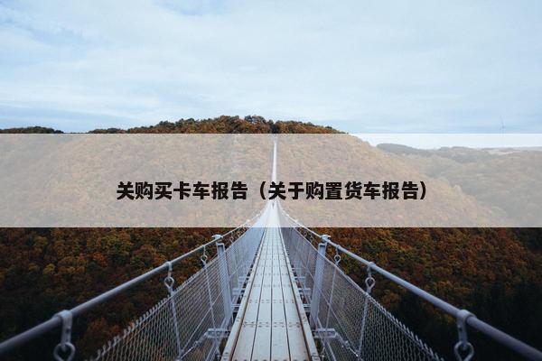 关购买卡车报告（关于购置货车报告）