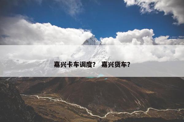 嘉兴卡车调度？ 嘉兴货车？