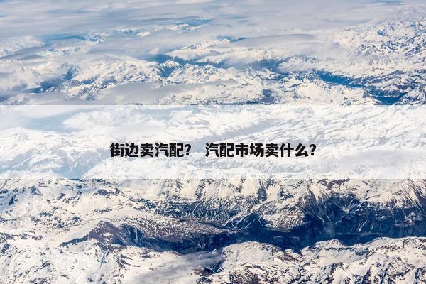街边卖汽配？ 汽配市场卖什么？