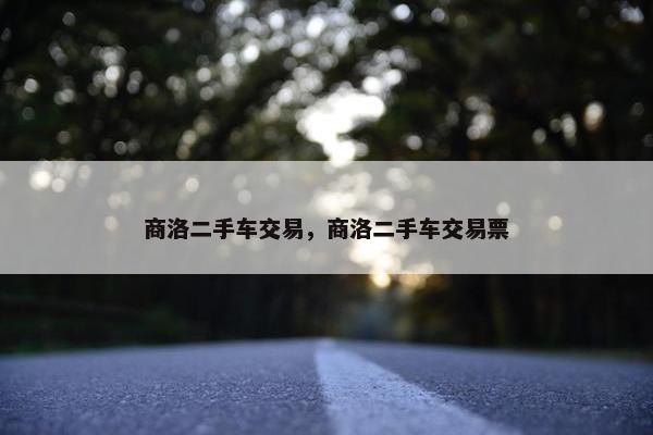 商洛二手车交易，商洛二手车交易票