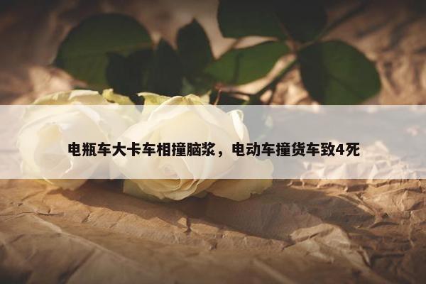 电瓶车大卡车相撞脑浆，电动车撞货车致4死
