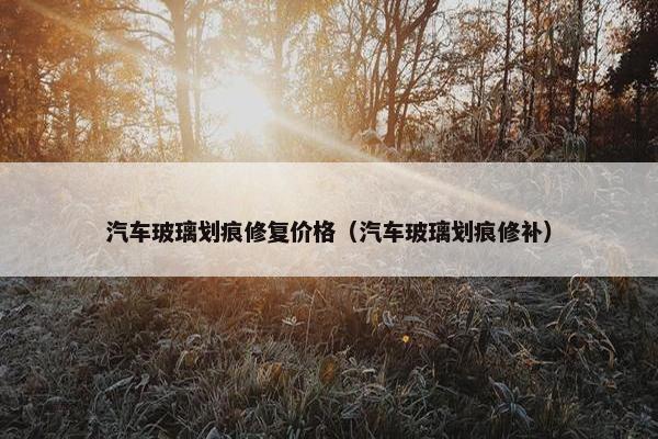 汽车玻璃划痕修复价格（汽车玻璃划痕修补）