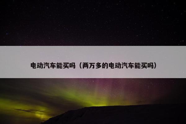 电动汽车能买吗（两万多的电动汽车能买吗）