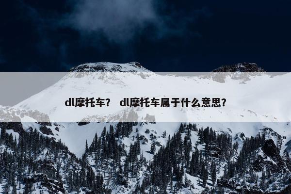 dl摩托车？ dl摩托车属于什么意思？