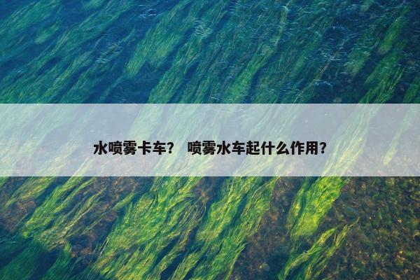 水喷雾卡车？ 喷雾水车起什么作用？