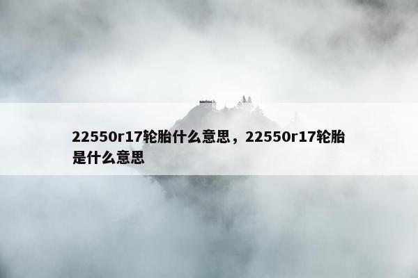 22550r17轮胎什么意思，22550r17轮胎是什么意思