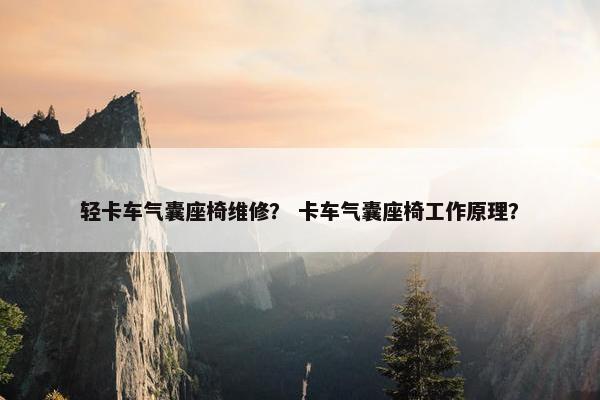 轻卡车气囊座椅维修？ 卡车气囊座椅工作原理？
