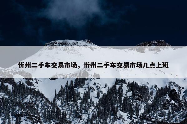 忻州二手车交易市场，忻州二手车交易市场几点上班