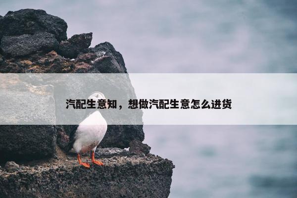 汽配生意知，想做汽配生意怎么进货