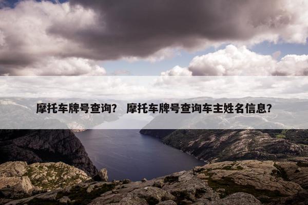 摩托车牌号查询？ 摩托车牌号查询车主姓名信息？
