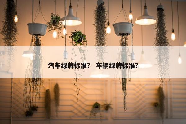 汽车绿牌标准？ 车辆绿牌标准？