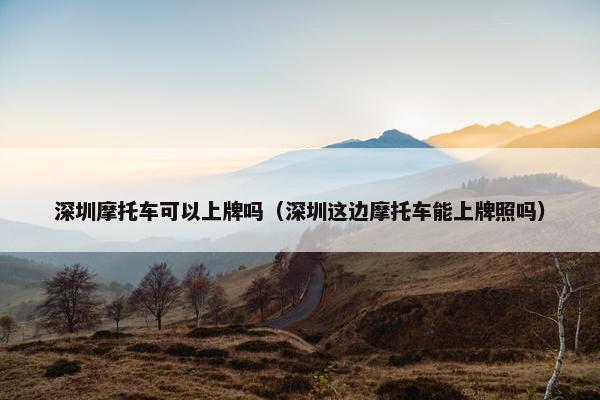 深圳摩托车可以上牌吗（深圳这边摩托车能上牌照吗）
