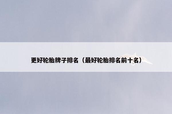 更好轮胎牌子排名（最好轮胎排名前十名）