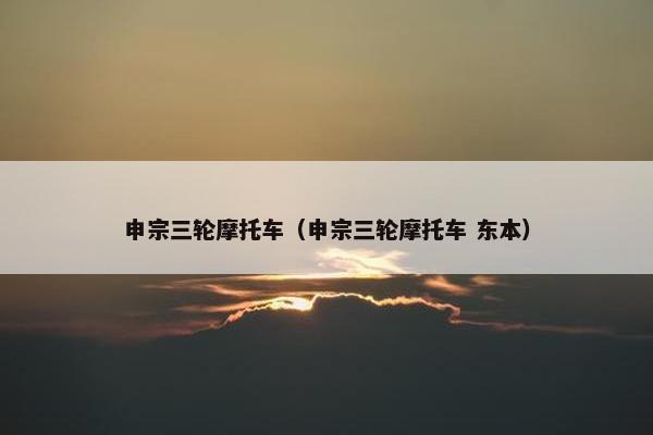 申宗三轮摩托车（申宗三轮摩托车 东本）