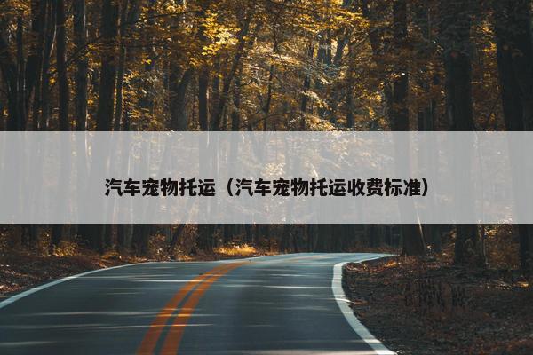 汽车宠物托运（汽车宠物托运收费标准）