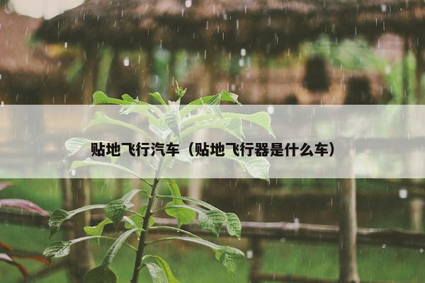 贴地飞行汽车（贴地飞行器是什么车）