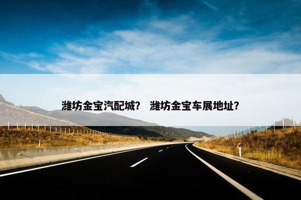 潍坊金宝汽配城？ 潍坊金宝车展地址？