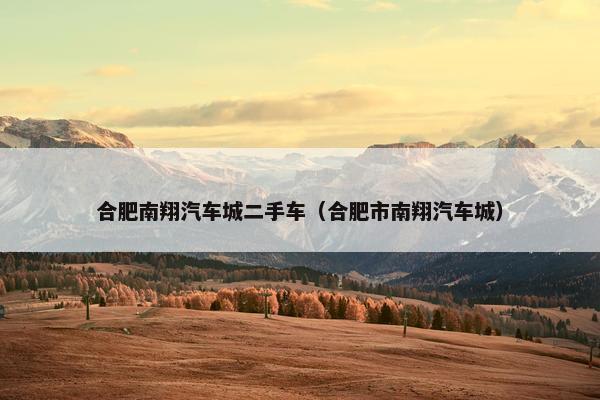 合肥南翔汽车城二手车（合肥市南翔汽车城）