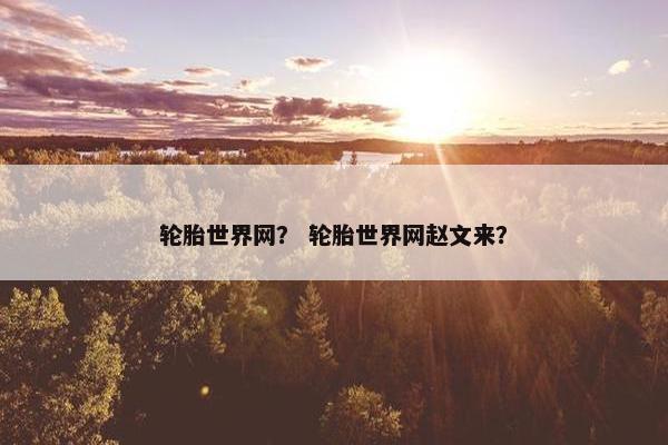 轮胎世界网？ 轮胎世界网赵文来？