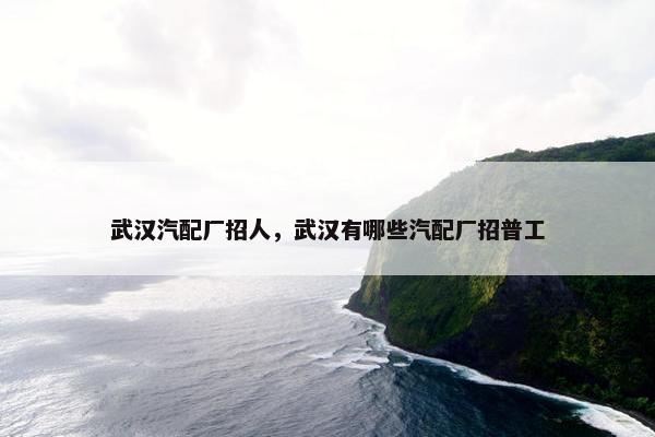 武汉汽配厂招人，武汉有哪些汽配厂招普工