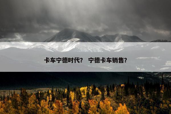 卡车宁德时代？ 宁德卡车销售？