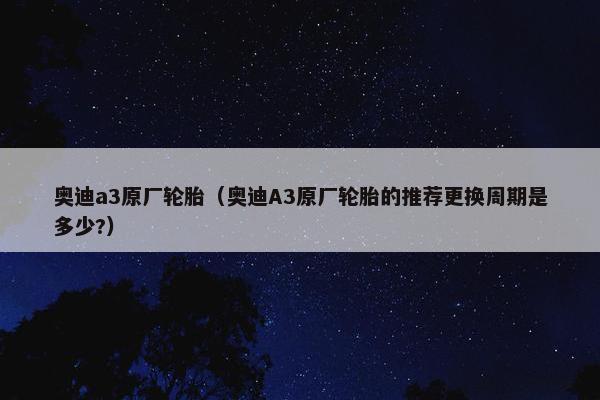 奥迪a3原厂轮胎（奥迪A3原厂轮胎的推荐更换周期是多少?）