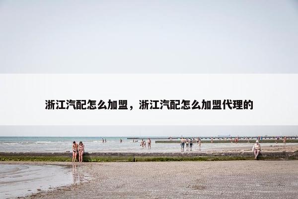 浙江汽配怎么加盟，浙江汽配怎么加盟代理的