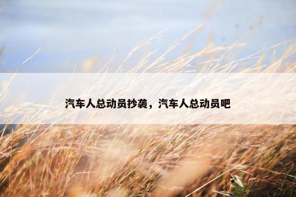 汽车人总动员抄袭，汽车人总动员吧