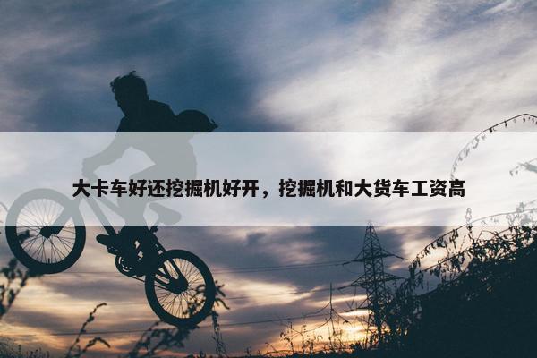 大卡车好还挖掘机好开，挖掘机和大货车工资高