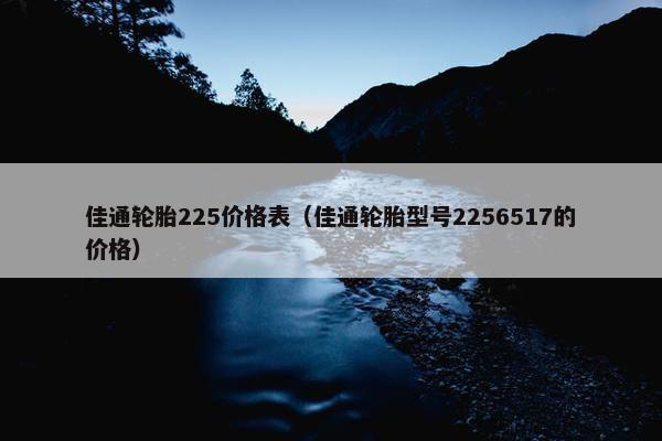 佳通轮胎225价格表（佳通轮胎型号2256517的价格）