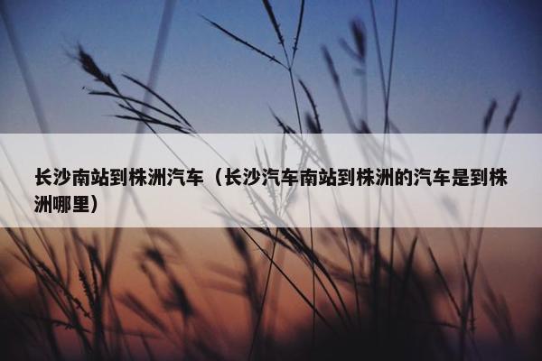 长沙南站到株洲汽车（长沙汽车南站到株洲的汽车是到株洲哪里）