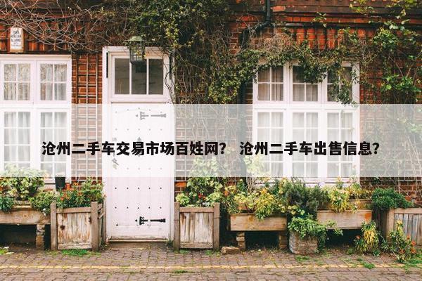 沧州二手车交易市场百姓网？ 沧州二手车出售信息？