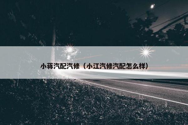 小蒋汽配汽修（小江汽修汽配怎么样）