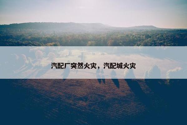 汽配厂突然火灾，汽配城火灾