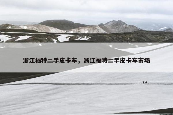 浙江福特二手皮卡车，浙江福特二手皮卡车市场